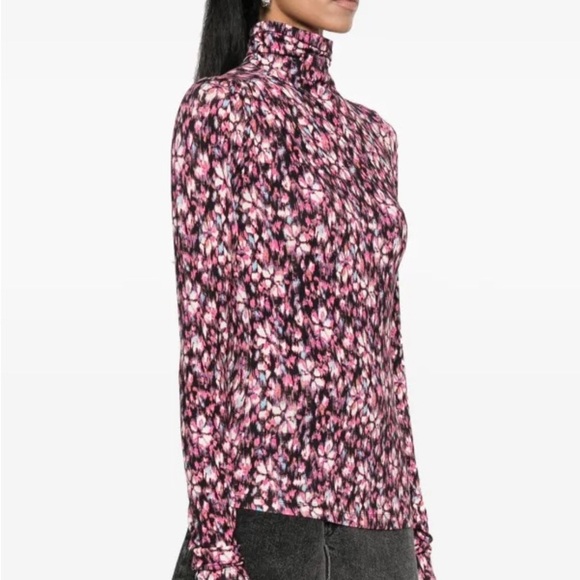 Isabel Marant Étoile Women's Floral Lou High-Neck Blouse in Multicolor NWOT - Picture 3 of 8
